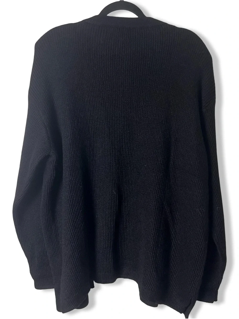 Leo Peressi Women’s Vintage Black Alpaca Cardigan Oversized‎ Shoulder Pads